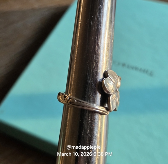 1885 Tiffany & Co. Violet Spoon Ring In Sterling Sulver Luxury Flower #68 - Picture 8 of 15